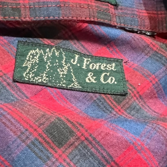 Vintage J Forest Plaid Long Sleeve Western Pearl Snap Button Down Shirt - Picture 4 of 4